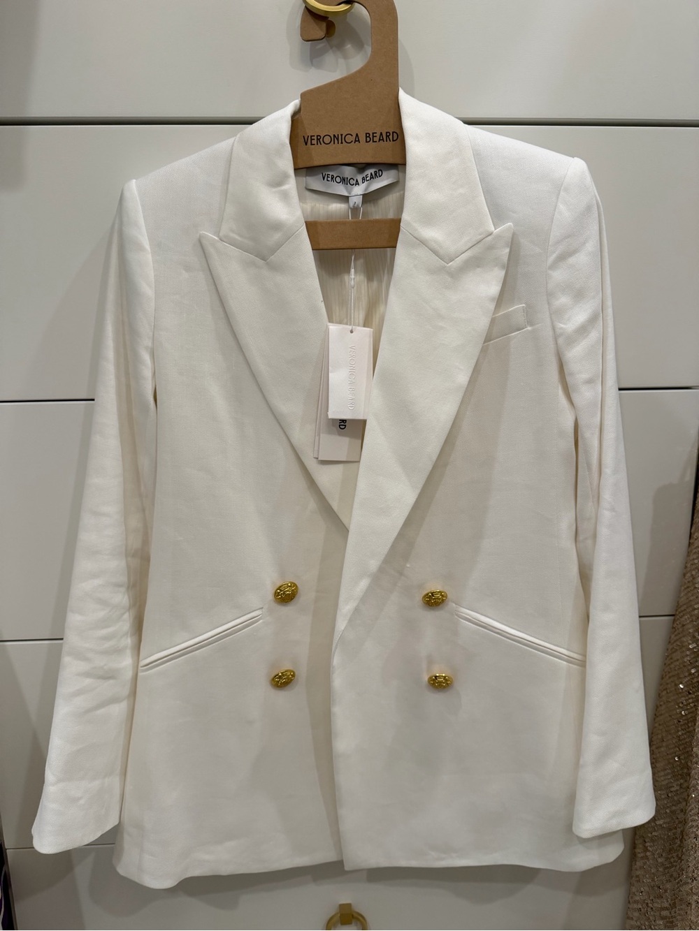 NEW WITH TAGS: Veronica Beard Cream Dale Dickey Blazer Jacket - Size 2 - Picture 3 of 12